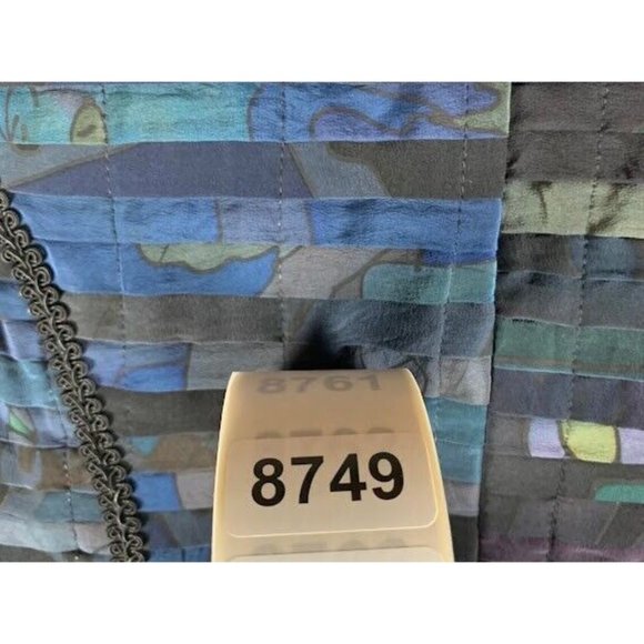 Silkscapes Women's‎ Blue Black Lace Trimmed Button Front Vest Jacket Size L 8749 - Picture 10 of 10